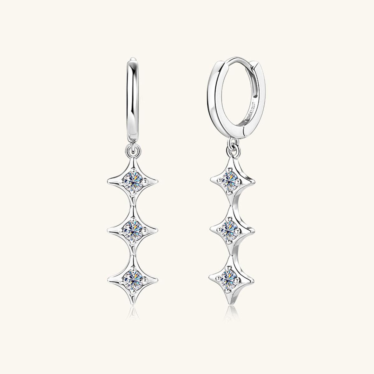 Moissanite 925 Sterling Silver Geometric Shape Earrings // Honeypot: New + Vintage High Quality Western Wear