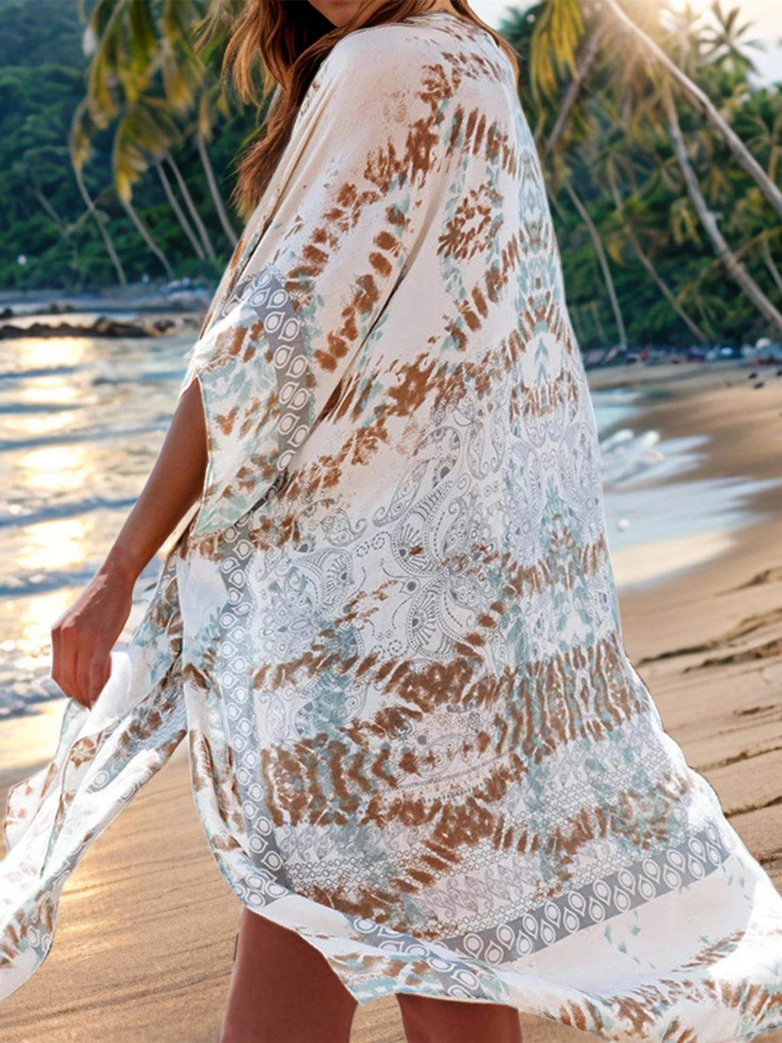 Printed Open Front Cover-Up - Honeypot