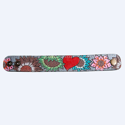 ADBRF189 Hand tooled Genuine Leather Bracelet women