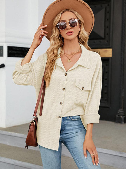 Collared Neck Buttoned Shirt - Honeypot