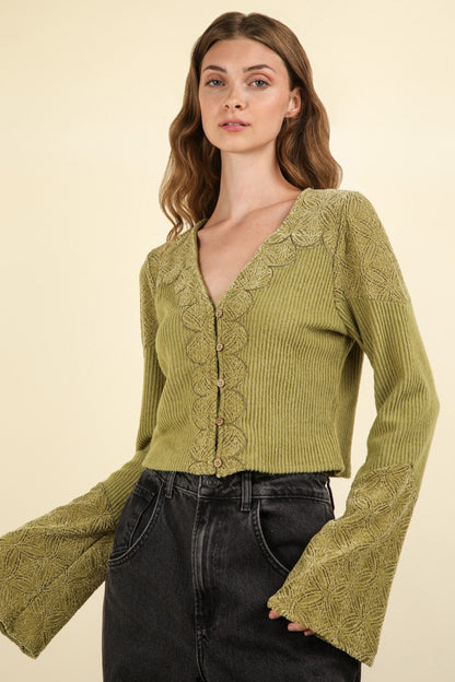 Ribbed Flare Sleeved Knit - Honeypot