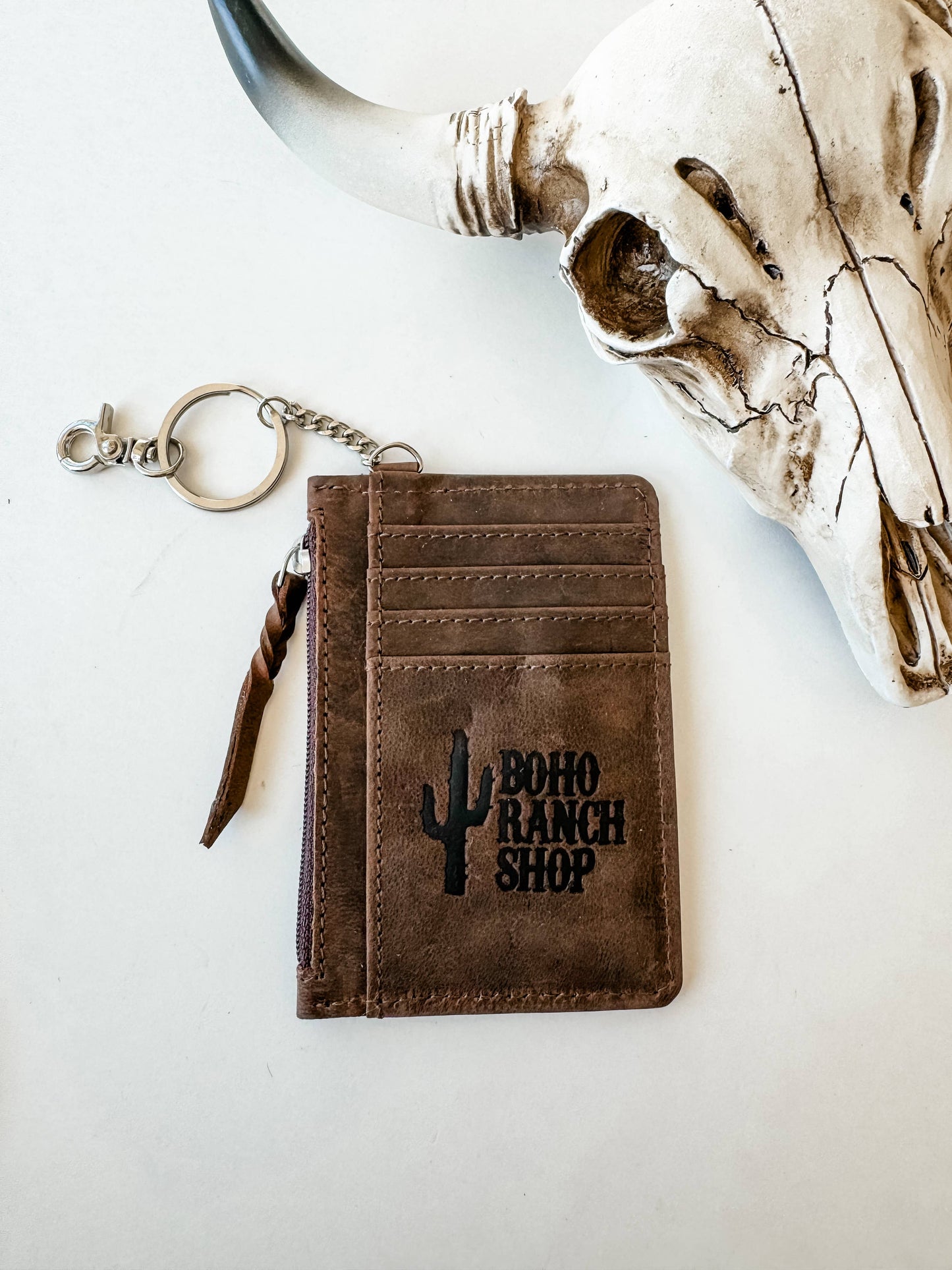 Thunderbird Cowhide Leather Keychain Wallet - Honeypot