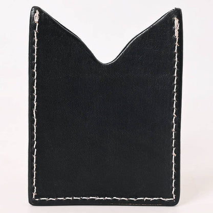 ADCCF115 Card-Holder Floral Hand Carved Genuine Leather Men & Women