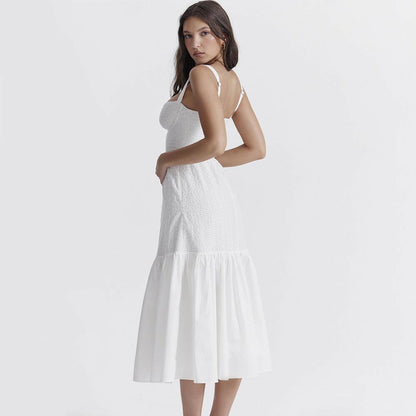 Linen/Cotton Blend Summer Dress - Honeypot