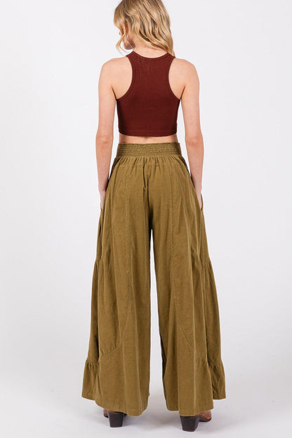 SAGE + FIG High Rise Corduroy Wide Leg Pants - Honeypot