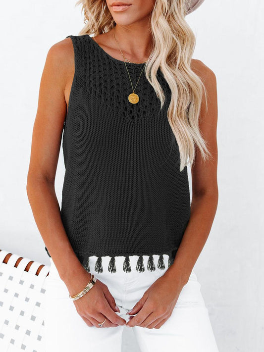 Cutout Tassel Round Neck Tank // Honeypot: New + Vintage High Quality Western Wear