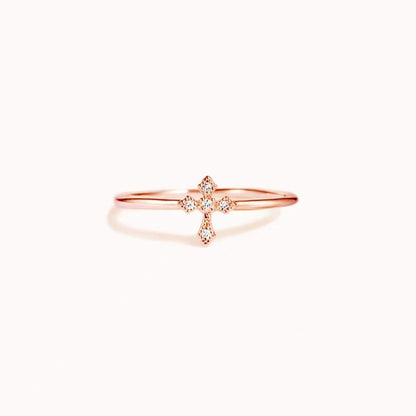 925 Sterling Silver Cross Ring - Honeypot