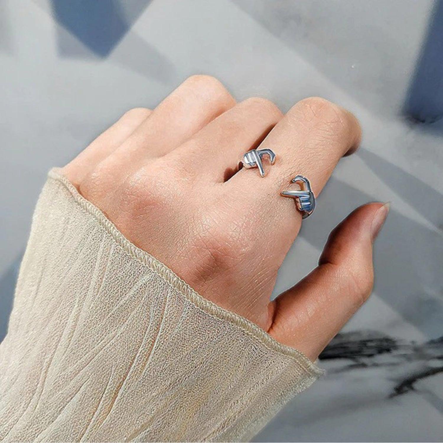 Finger Heart 925 Sterling Silver Open Ring // Honeypot: New + Vintage High Quality Western Wear